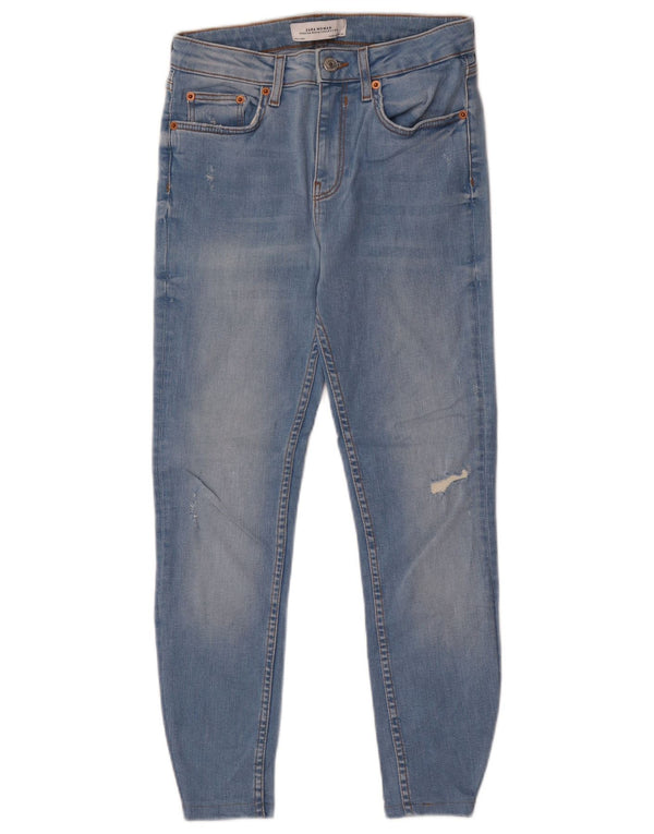 Zara Womens Distressed Skinny Jeans EU 36 XS W26 L24 Blue