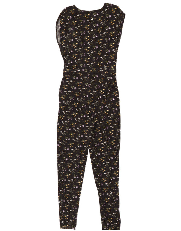 Salopetă fără mâneci pentru femei Oasis UK 12 Medium Black Floral Viscose