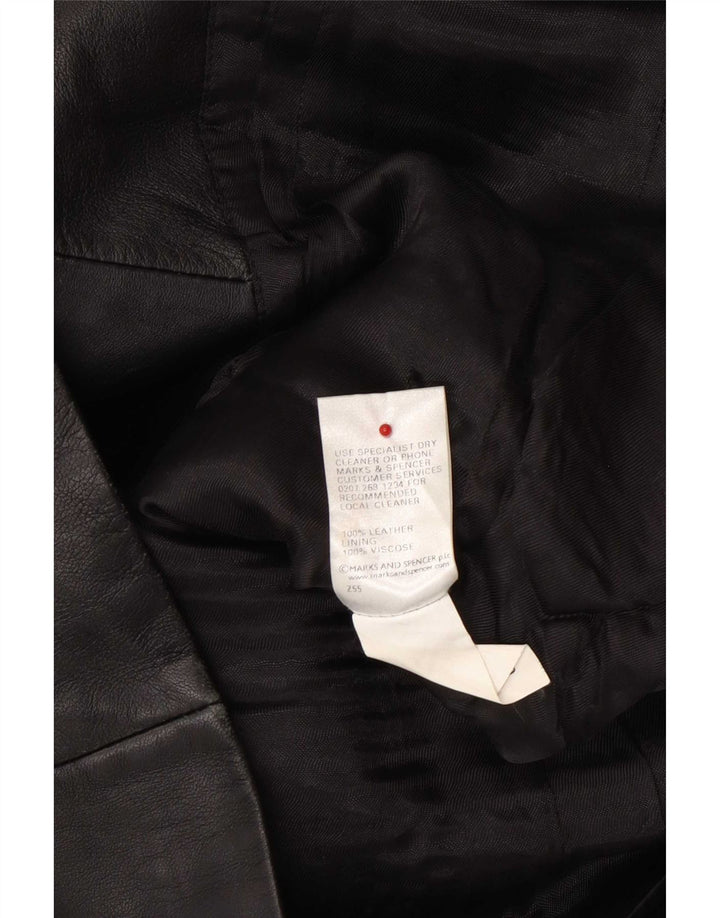 Marks & Spencer Dame Læderjakke UK 16 Large Sort