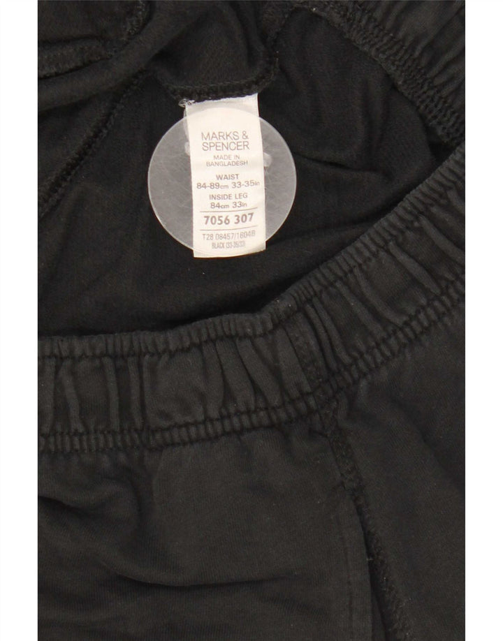 Marks & Spencer Mens Tracksuit Trousers Large Black Cotton