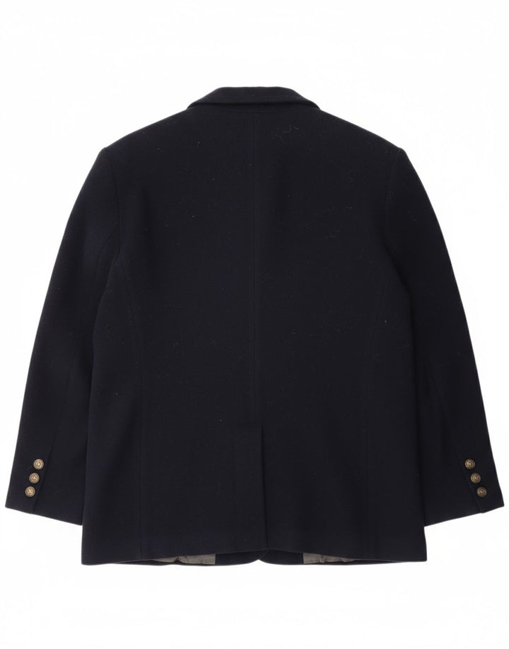LIBRA Womens 3 Button Blazer Jacket UK 18 XL Navy Blue Wool