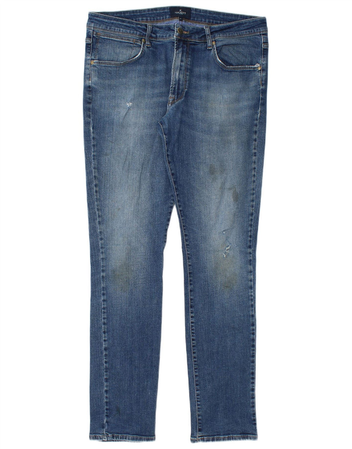Hackett Mens Slim Jeans W36 L33 Blue Cotton