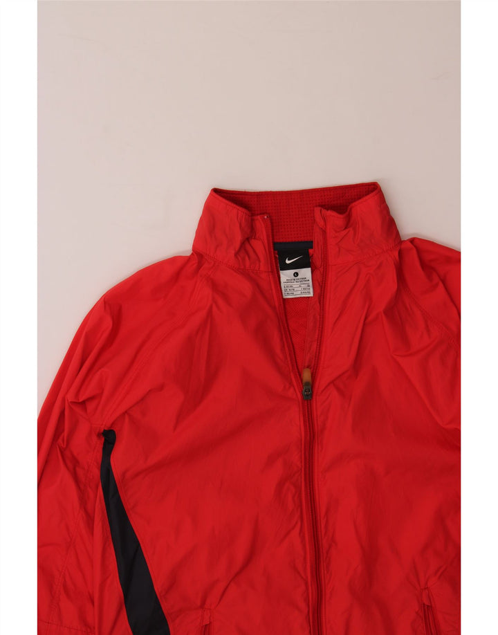 NIKE Womens Rain Jacket UK 16/18  Large Red Colourblock Nylon Vintage Nike and Second-Hand Nike from Messina Hembry 