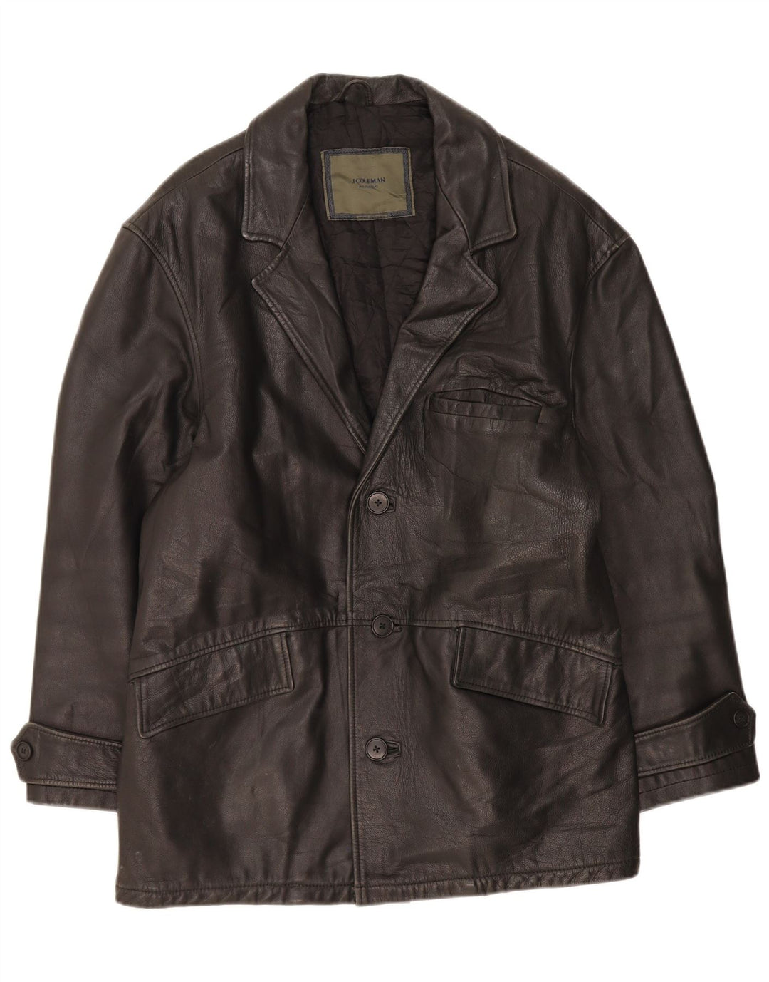 VINTAGE Mens Leather Jacket UK 42 XL Black Leather