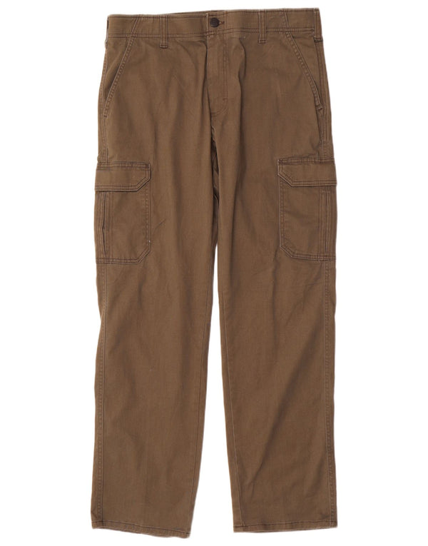 Lee Mens Extreme Comfort Straight Cargo Trousers W33 L32 Khaki Cotton