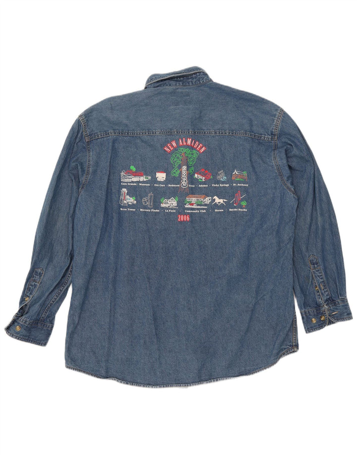 Lee Chemise en Jean Graphique Homme Bleu Coton Large