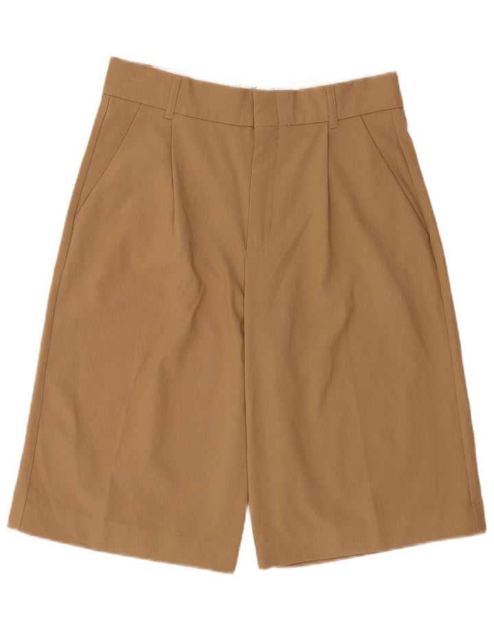Zara kvinders højtaljede chinoshorts Medium W28 brun polyester