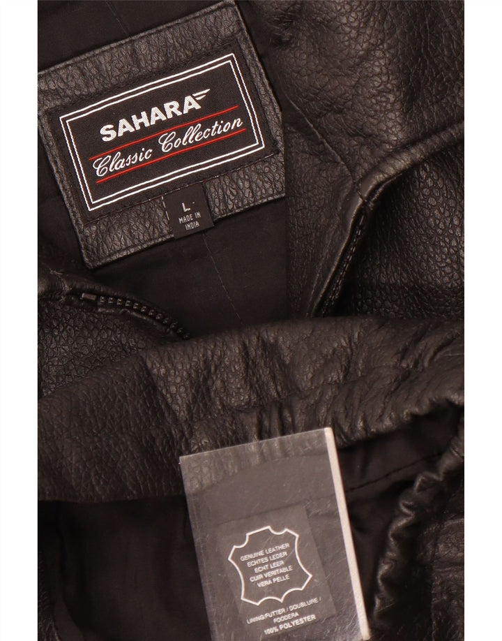 Vintage Mens Leather Jacket UK 40 Large Black Leather