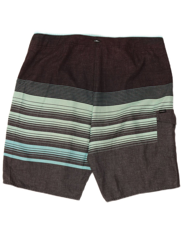 O'Neill Mens Swimming Shorts Large  Grey Striped Polyester