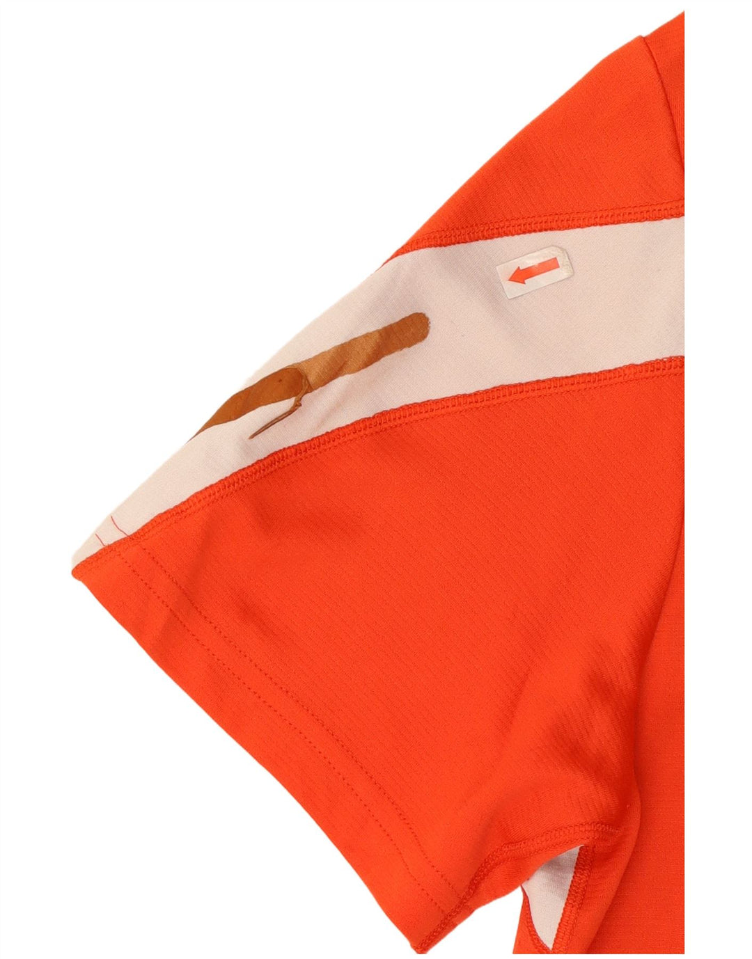 New Balance Mens T-Shirt Top Medium Orange Colourblock Polyester