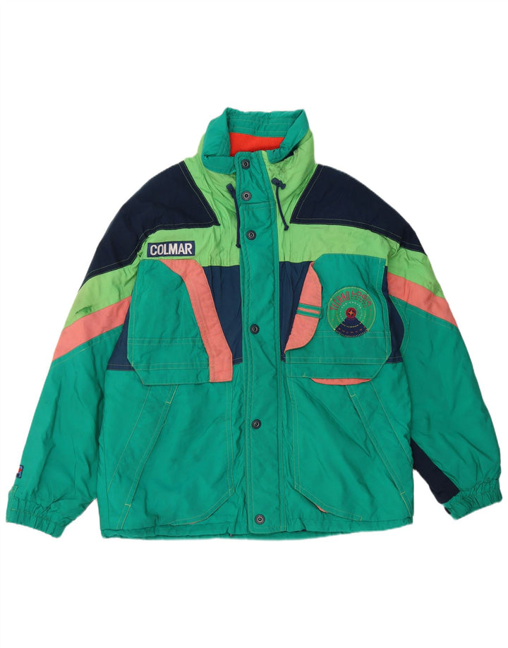 Colmar Mens Hooded Ski Jacket IT 52 Large Green Colourblock