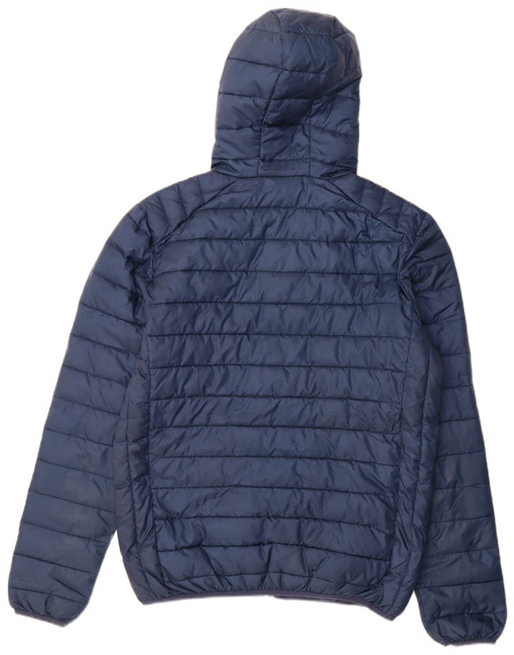Ellesse Mens Hooded Padded Jacket UK 38 Medium Navy Blue Polyester