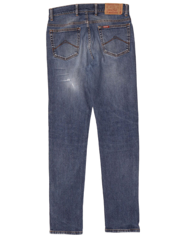 Carrera Mens 700 Vaqueros Slim Desgastados W33 L34 Algodón Azul