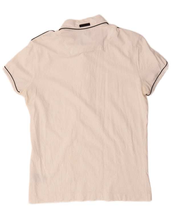 Bikkembergs Mens Military Polo Shirt Large White Cotton