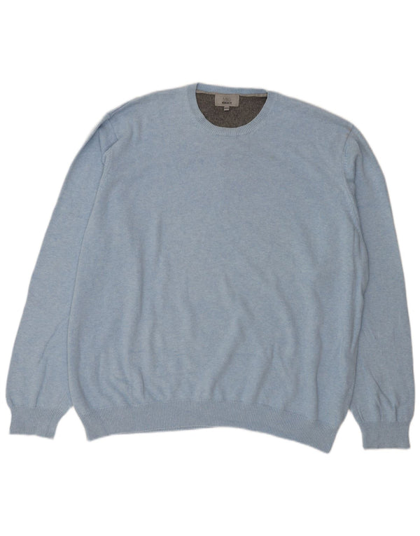 Marks & Spencer - Jersey de cuello redondo para hombre, ajuste regular, talla 3XL, algodón azul