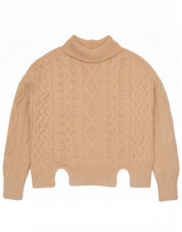 Zara Damen-Pullover mit Rollkragen, übergroß, Gr. 16, Beige