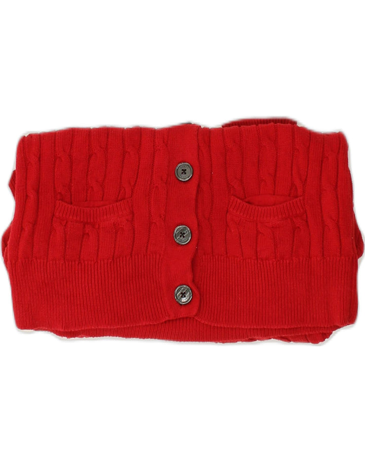 CHAPS Womens Cardigan Sweater UK 16 Large Red Cotton Vintage Chaps and Second-Hand Chaps from Messina Hembry 