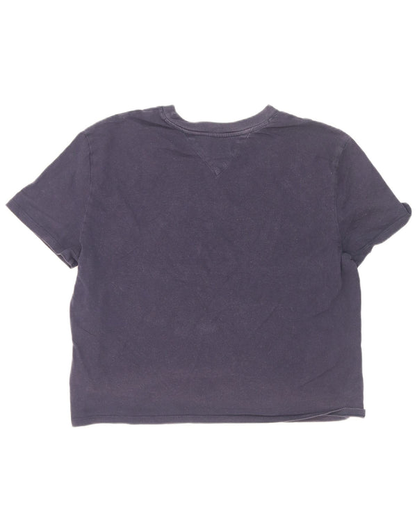Tommy Hilfiger γυναικείο Crop γραφικό T-shirt Top UK 18 XL Navy Blue Cotton