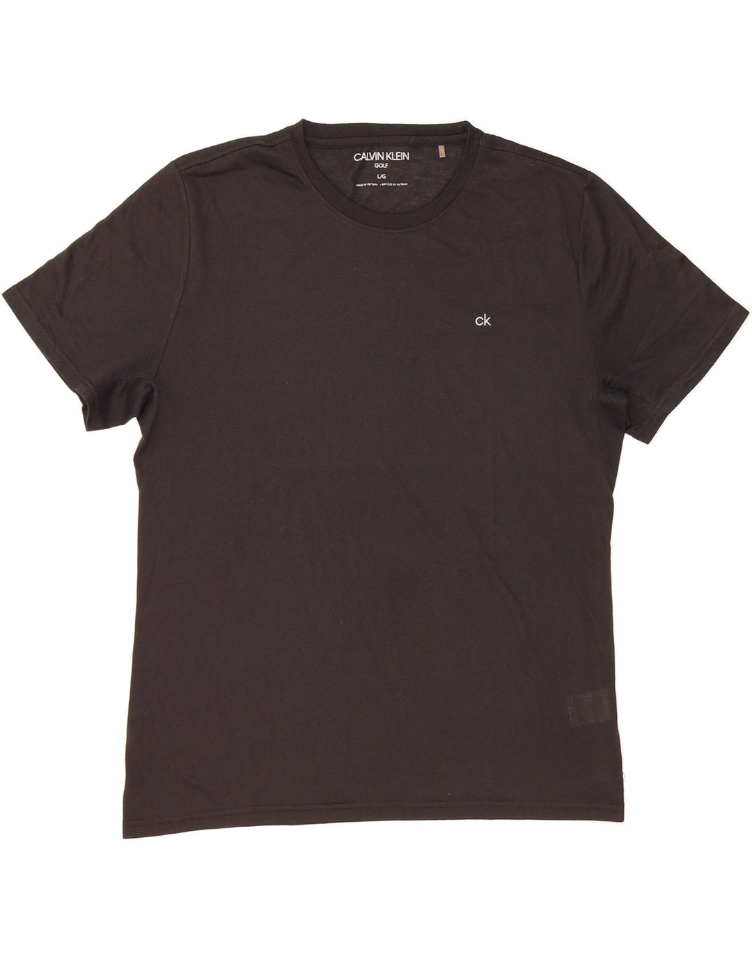 CALVIN KLEIN Mens Golf T-Shirt Top Large Black Polyester Vintage Calvin Klein and Second-Hand Calvin Klein from Messina Hembry 