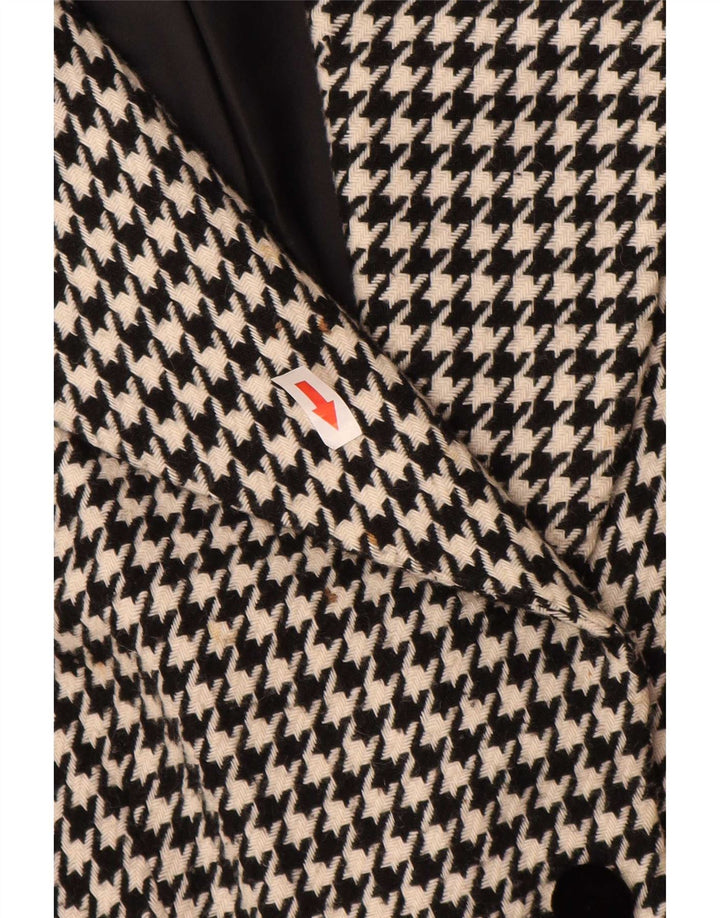 Vintage Womens 3 Button Blazer Jacket EU 44 XL Black Houndstooth