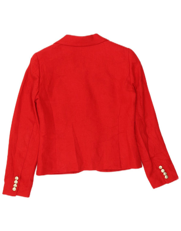 Ralph Lauren Dame Petite Crop 3-knaps blazerjakke US 2 XS rød linned