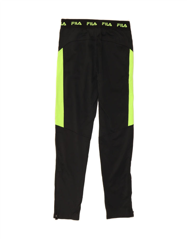 FILA Boys Tracksuit Trousers 14-15 Years  Black Colourblock Polyester Vintage Fila and Second-Hand Fila from Messina Hembry 