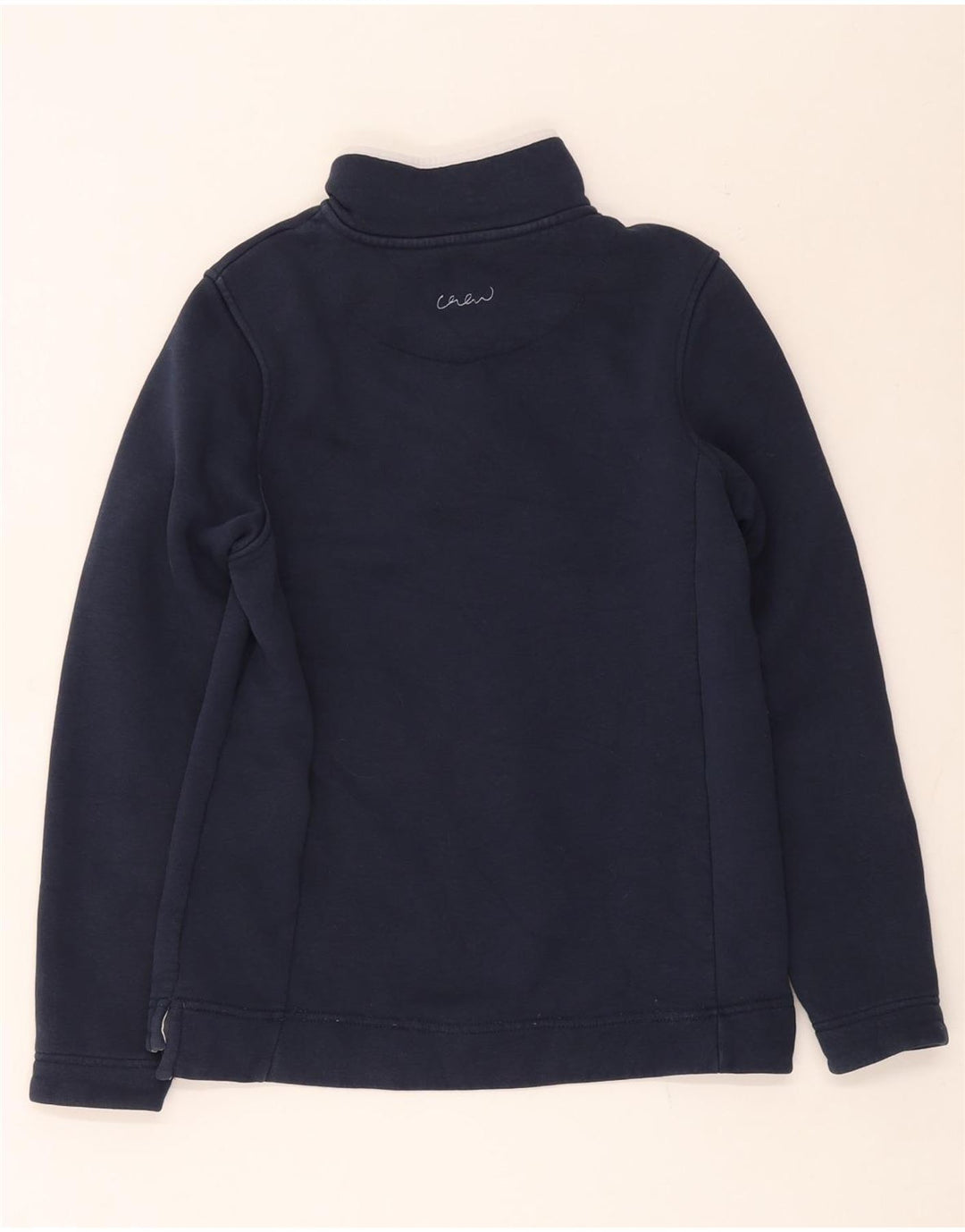 Crew Clothing Womens Button Neck Sweatshirt Jumper UK 12 Medium Navy Blue