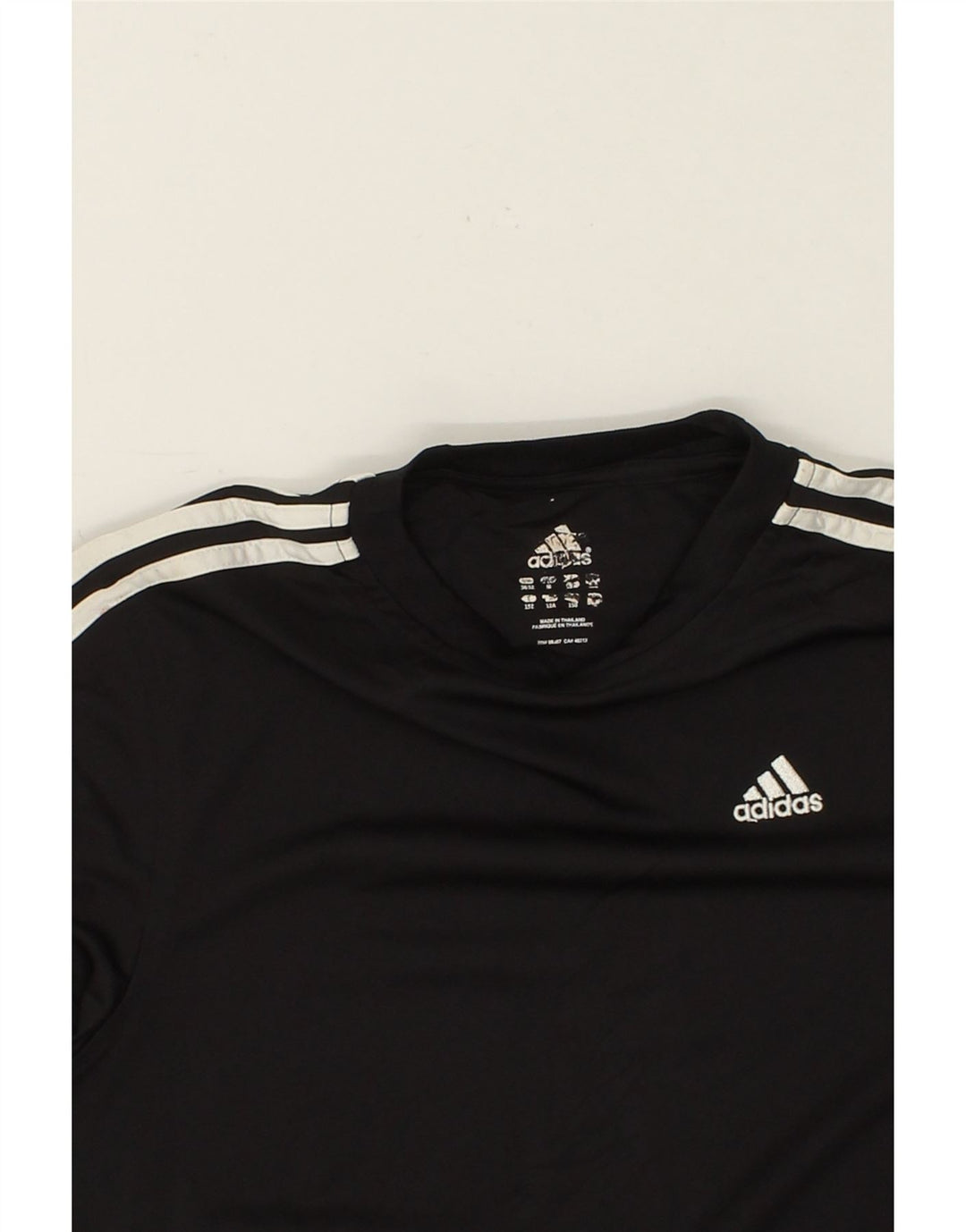 ADIDAS Boys T-Shirt Top 11-12 Years Black Polyester Vintage Adidas and Second-Hand Adidas from Messina Hembry 