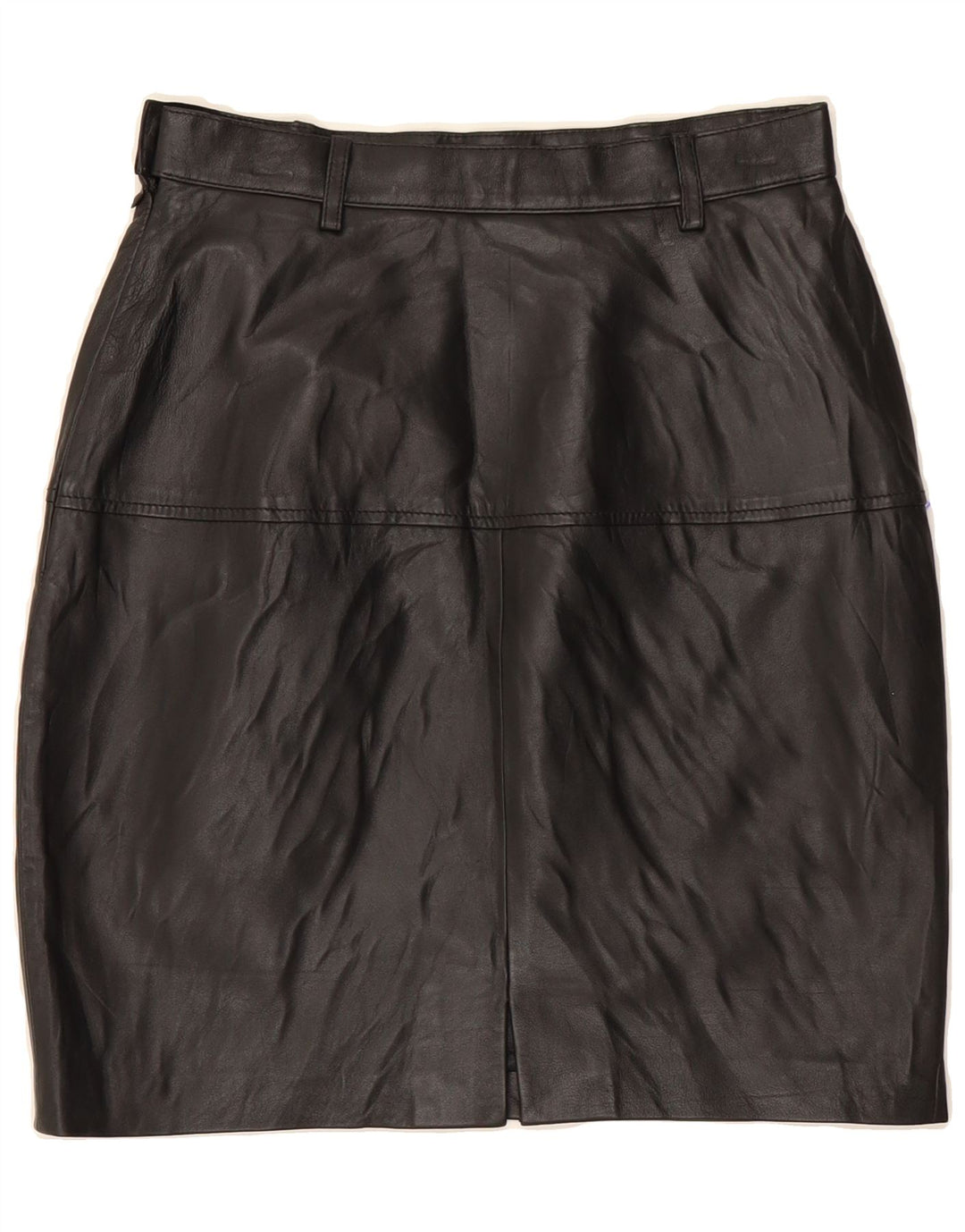 SEVENTY Womens Leather Skirt IT 42 Medium W26  Black Leather Vintage Seventy and Second-Hand Seventy from Messina Hembry 