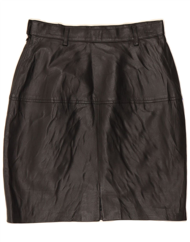 SEVENTY Womens Leather Skirt IT 42 Medium W26  Black Leather Vintage Seventy and Second-Hand Seventy from Messina Hembry 