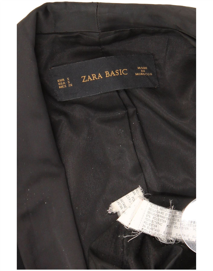 ZARA Womens Blazer Jacket UK 10 Small Black Polyester