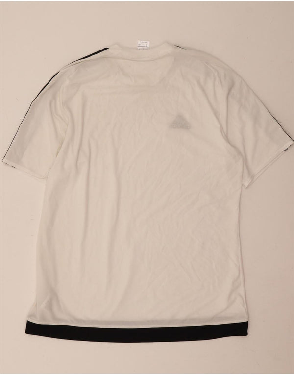 Adidas Mens Climalite Camiseta Top Grande Blanco Colorblock Poliéster