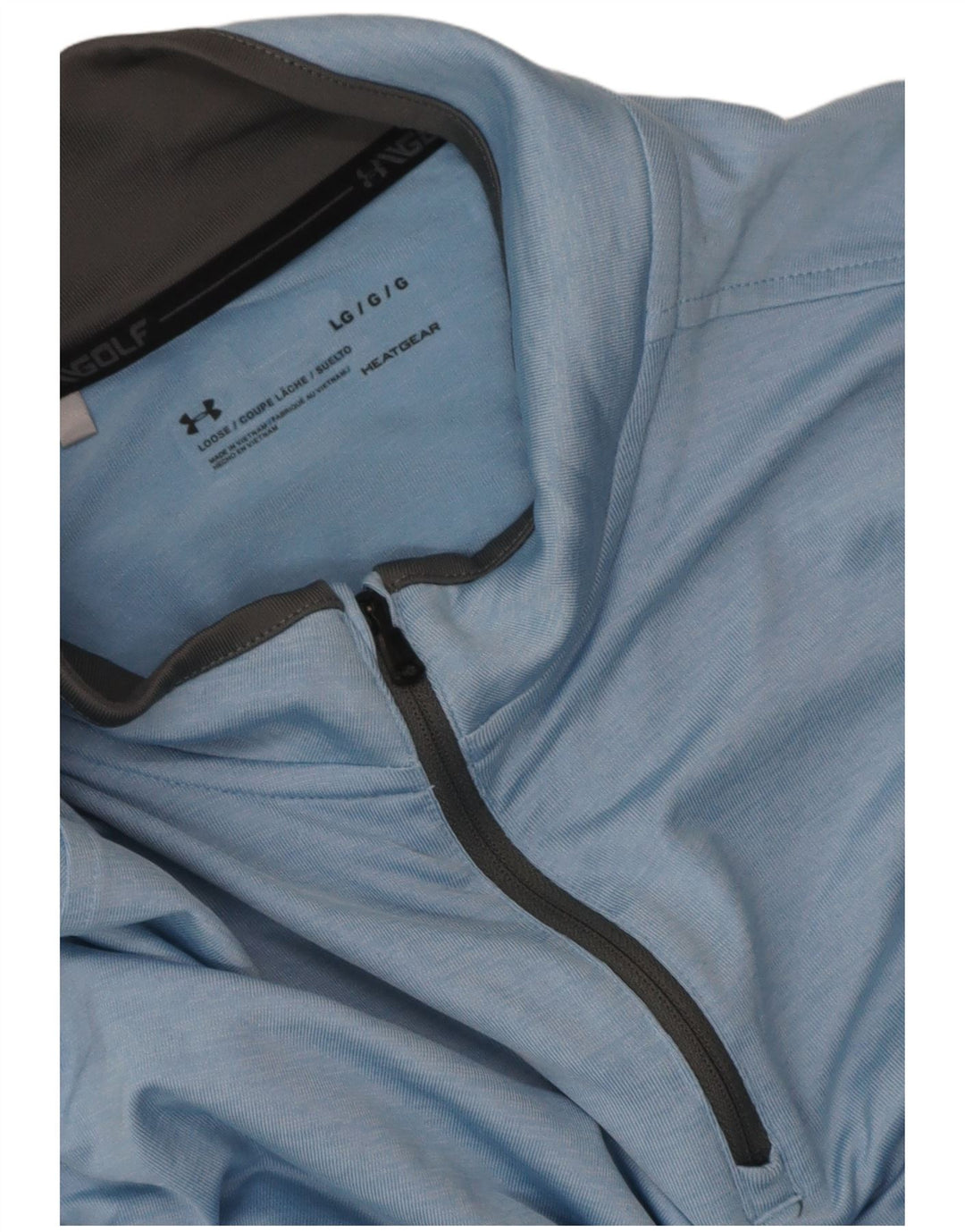 Under Armour Uomo Heat Gear Pullover Tuta da ginnastica Top Large Blu screziato