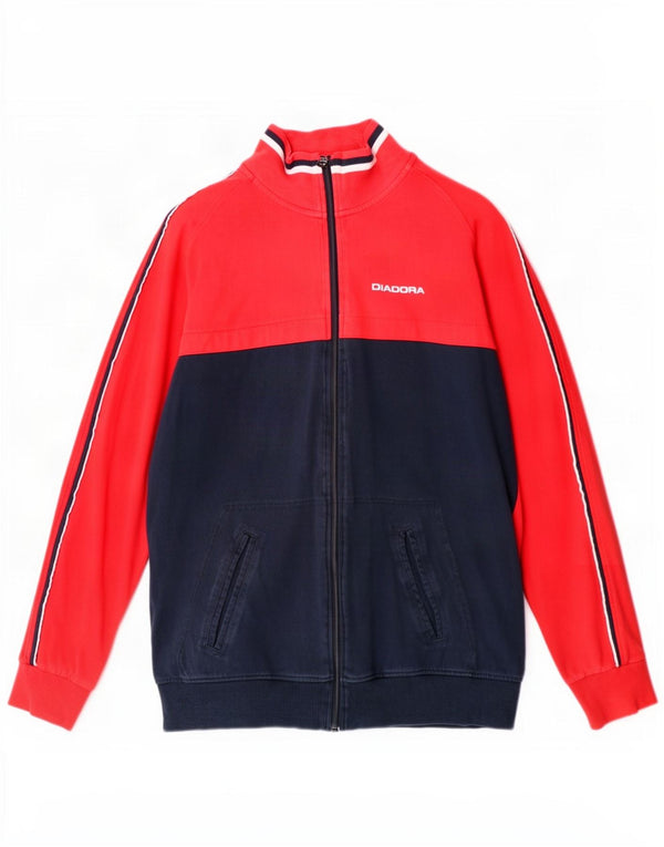 Diadora Veste de survêtement pour homme 2XL Rouge Colourblock Coton
