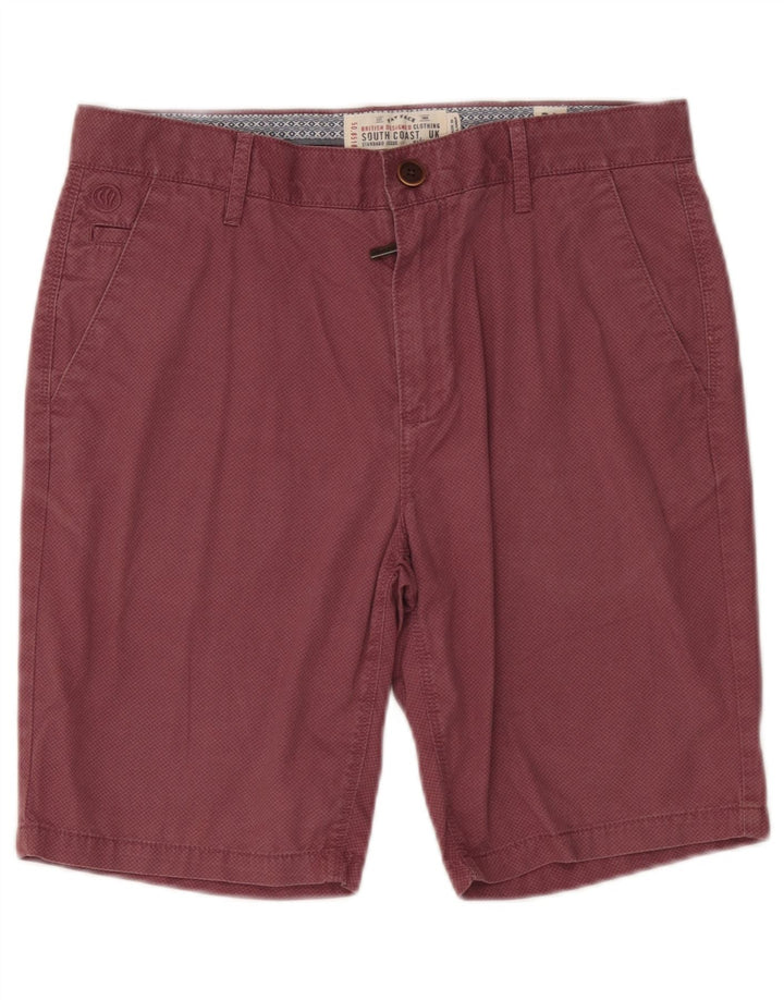 Fat Face Mens Abstract Pattern Chino Shorts W32 Medium Burgundy Cotton