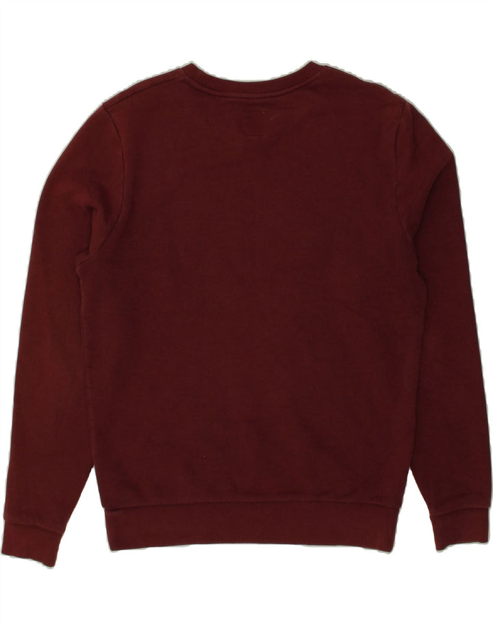 JACK WILLS Mens Graphic Sweatshirt Jumper Medium Maroon Cotton Vintage Jack Wills and Second-Hand Jack Wills from Messina Hembry 