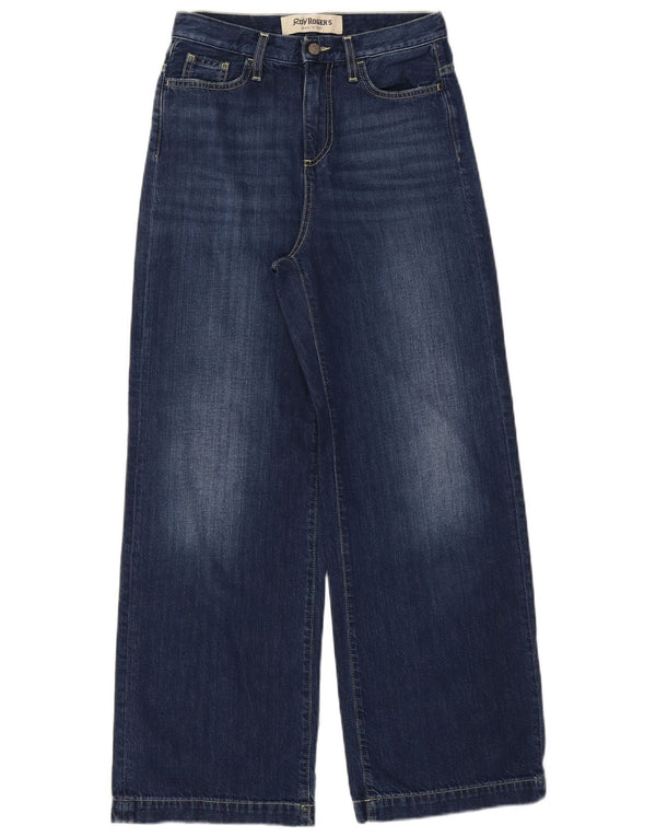 Roy Rogers Womens High Waist Wide Leg Jeans W25 L28 Blue Cotton