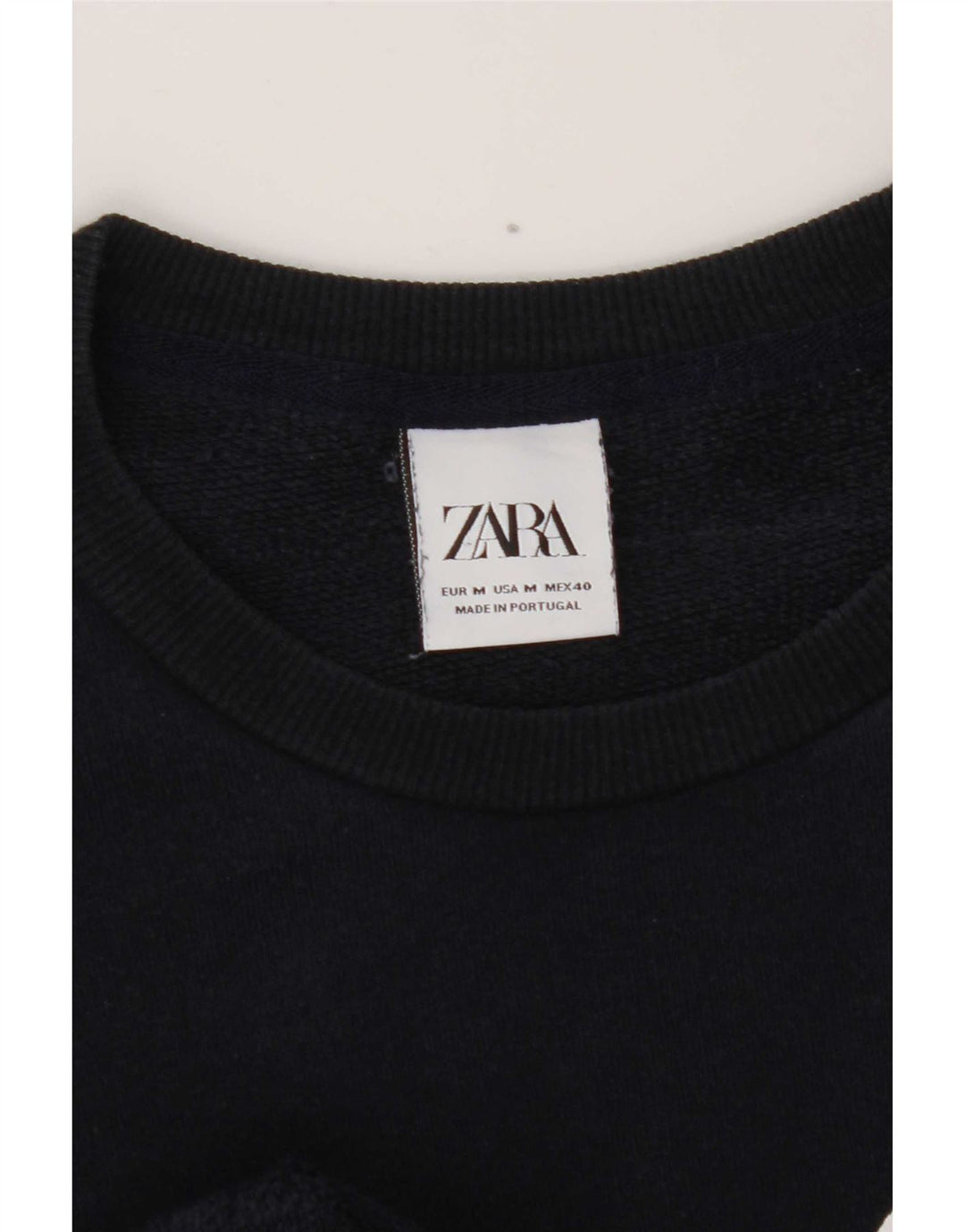 Zara Herre grafisk sweatshirt Jumper Medium Marineblå