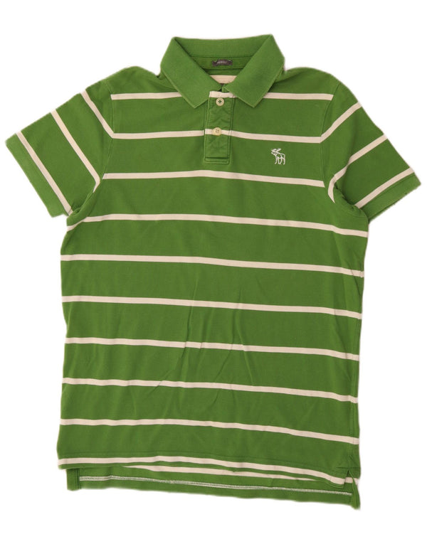Polo da rugby da uomo Muscle Abercrombie & Fitch XL in cotone a righe verdi