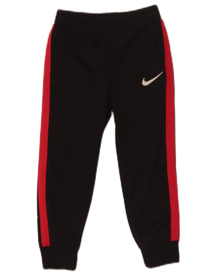 Nike Boys Tracksuit Trousers Joggers 2-3 Years Black Colourblock Polyester