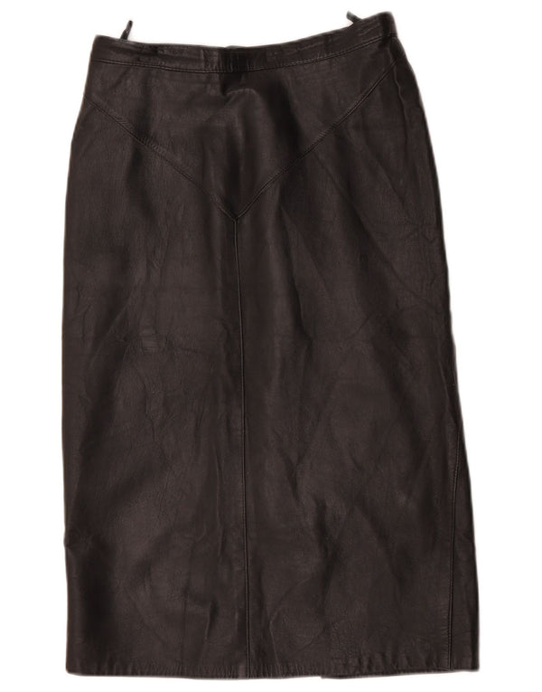 Vintage Damen Lederrock W28 Medium Schwarz