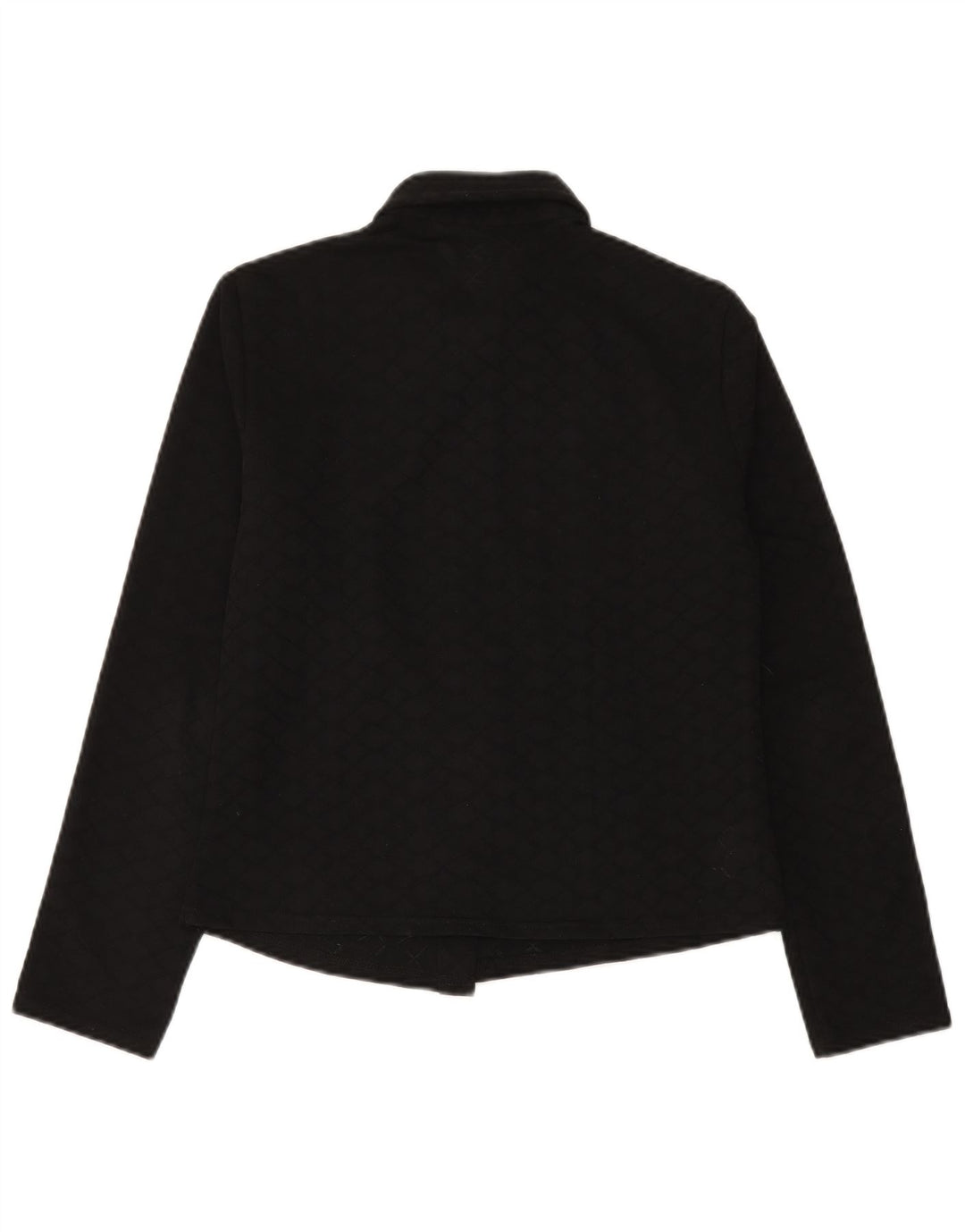 BENETTON Womens Crop Shirt Blouse IT 46 Large Black Polyester