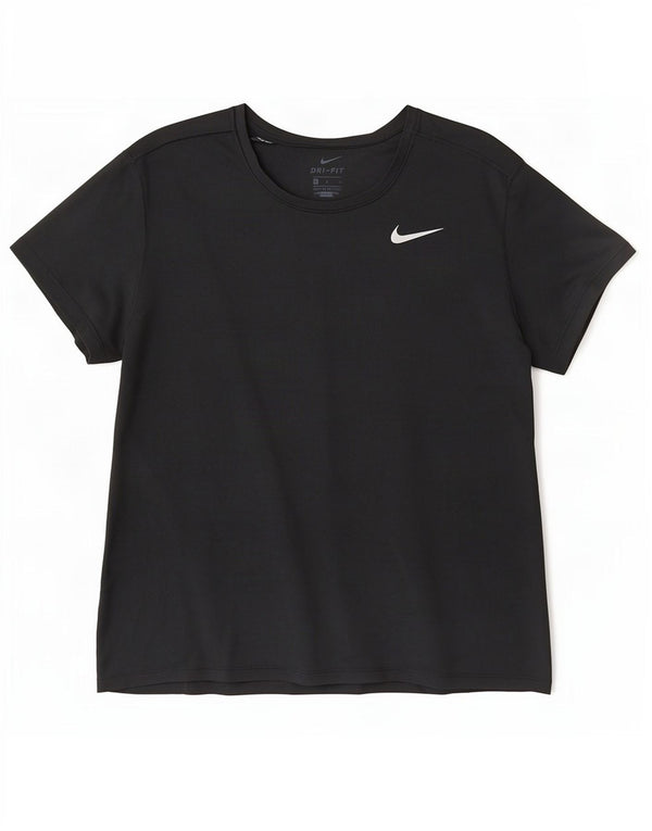T-shirt Nike Dri Fit da donna Top UK 14 Large Nero Poliestere