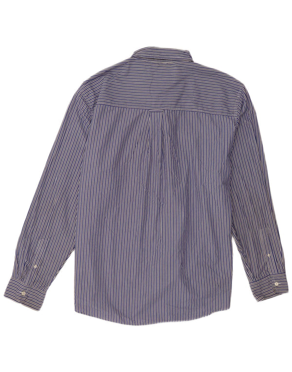 Chaps Mens Shirt 2XL Blue Striped Cotton