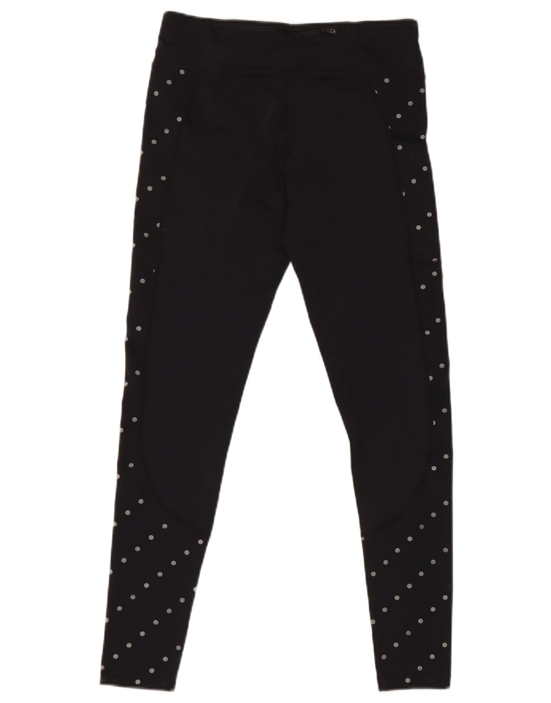 Nike Dame Dri Fit Leggings UK 10 Small Black Polka Dot Polyester
