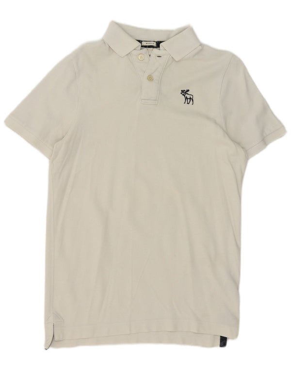 Abercrombie & Fitch Mens Muscle Polo Shirt Medium White Cotton