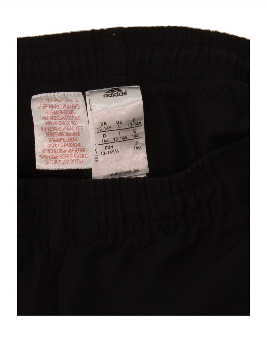 ADIDAS Boys Graphic Sport Shorts 13-14 Years  Black Polyester Vintage Adidas and Second-Hand Adidas from Messina Hembry 