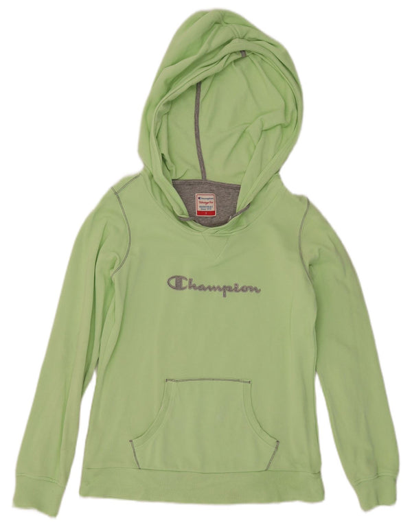 Champion Womens Heritage Fit Graphic Hoodie Jumper UK 10 Small Green