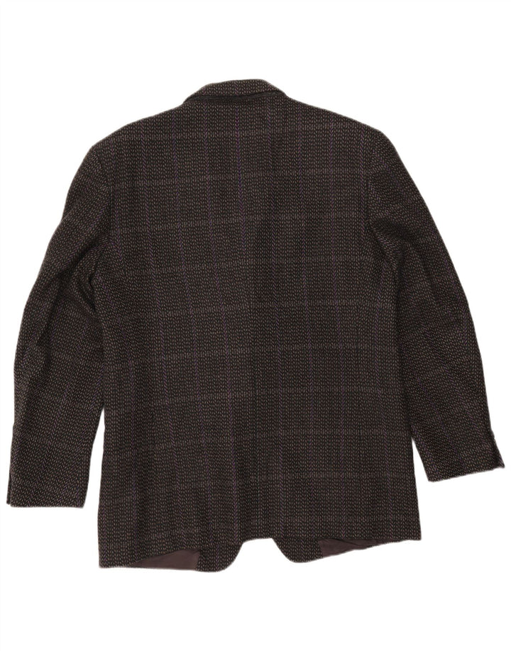Giacca blazer da uomo a 2 bottoni Cerruti 1881 IT 54 2XL Lana d'agnello a quadri grigi