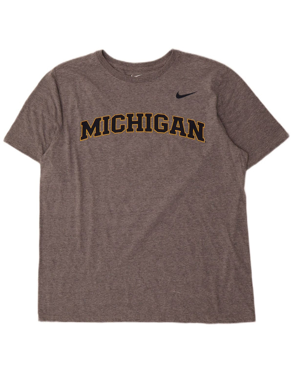 Nike Mens Michigan Graphic T-Shirt Top XL Gris Coton